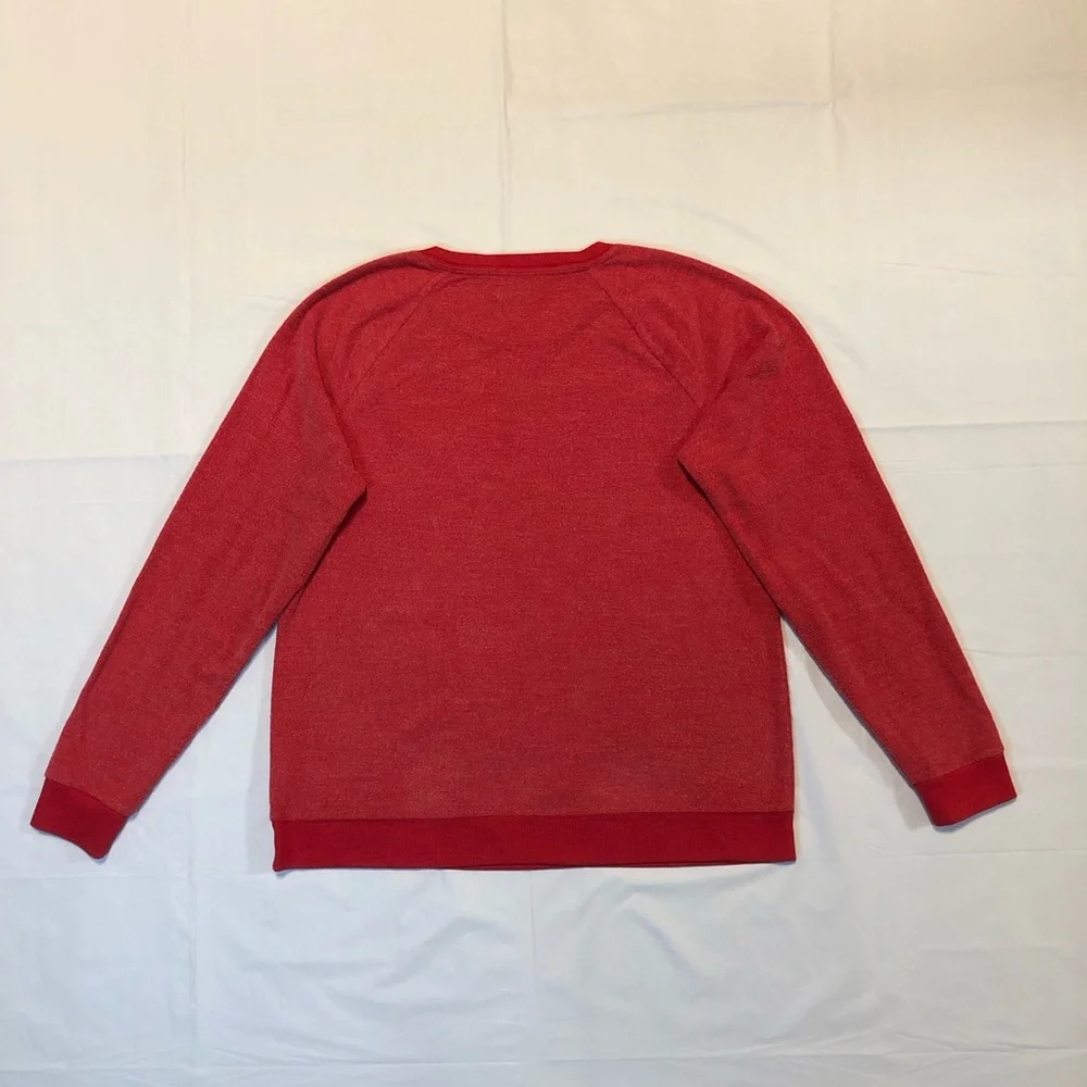 Sonoma Women’s Long Sleeve ski country Pullover Stretch Red Graphic Sweatshirt L